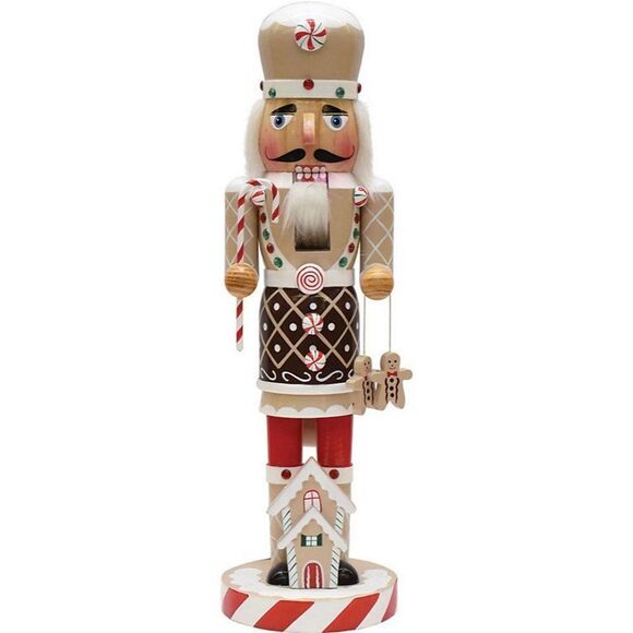 Northlight 14" Beige and Red Wooden Christmas Nutcracker Gingerbread Chef - Picture 1 of 2
